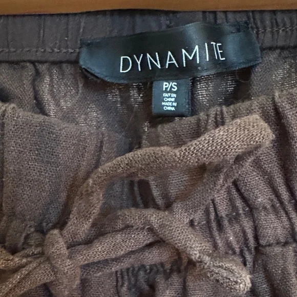 Dynamite Pull-On Linen Shorts, Java - Picture 2 of 2